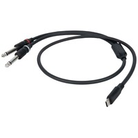 FL111 verloopkabel USB-C naar 2x jack mono 150cm