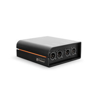 AoC box XLRm audio over Catbox van etherCON naar 4x XLR male