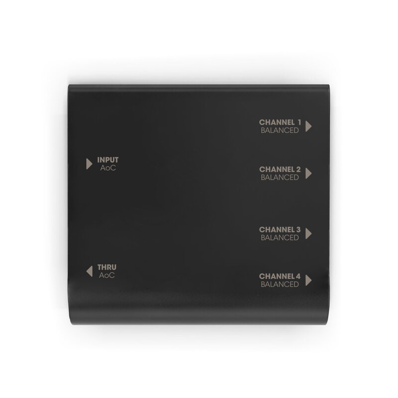 AoC box XLRm audio over Catbox van etherCON naar 4x XLR male