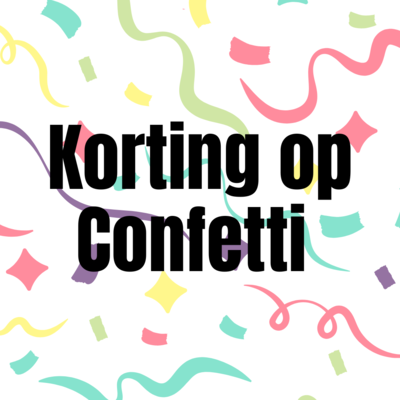 Tot 10% korting op alle multicolour confetti Tot 10% korting op alle multicolour confetti