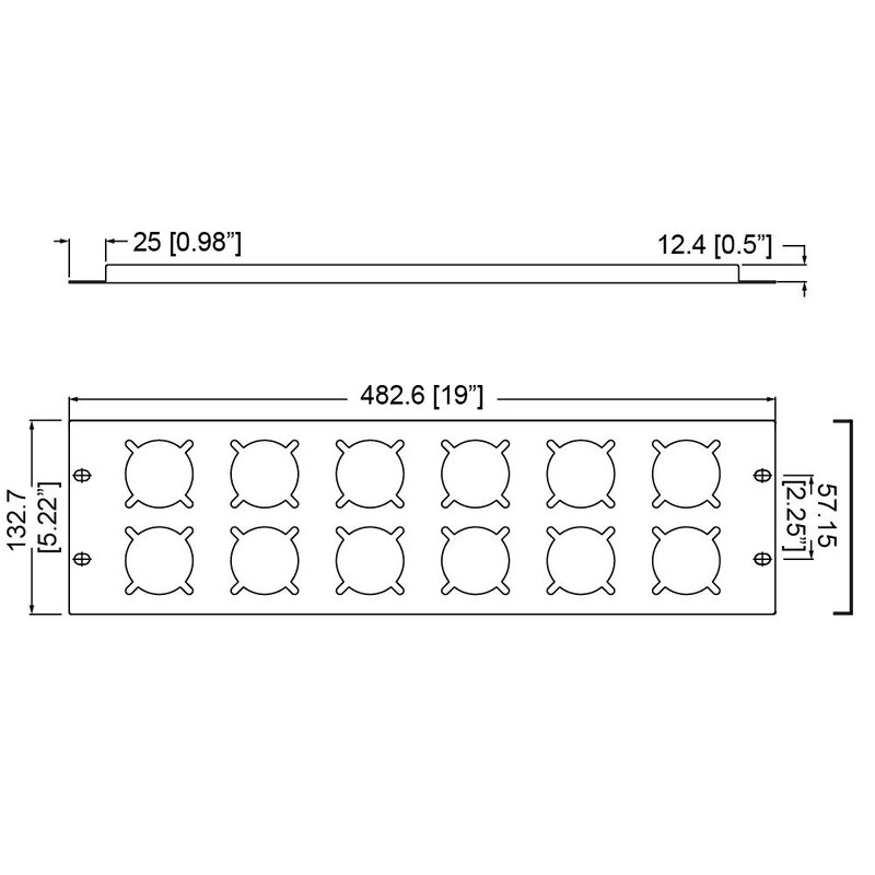 Penn Elcom R1284/3UK-12 rackpaneel voor 12x Schuko chassisdeel 3HE R1284/3UK-12 rackpaneel voor 12x Schuko chassisdeel 3HE