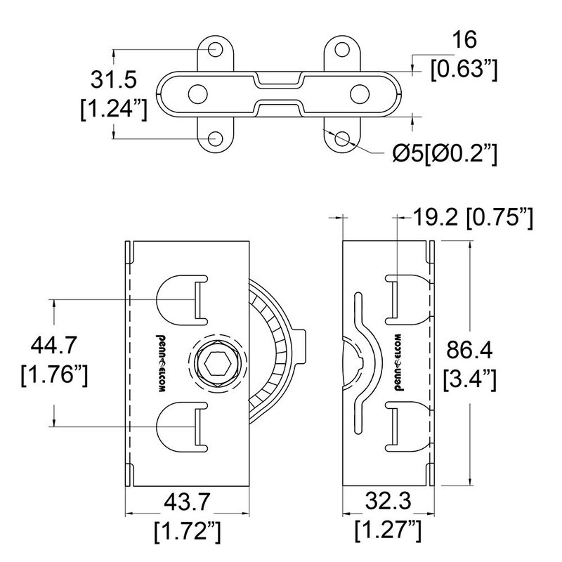 Penn Elcom 9280M paneelsluiting male deel 9280M paneelsluiting male deel