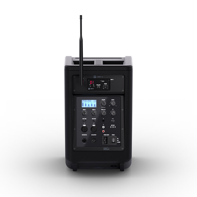 LD Systems ANNY 8 BPH B6 mobiele accu speaker met mixer en 1x headset microfoon incl. bodypack ANNY 8 BPH B6 mobiele accu speaker met mixer en 1x headset microfoon incl. bodypack