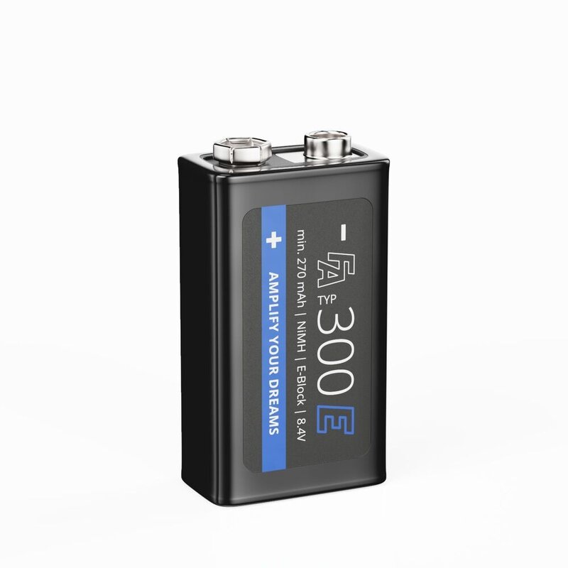 Accu 9V NiMh/300mAh oplaadbare batterij