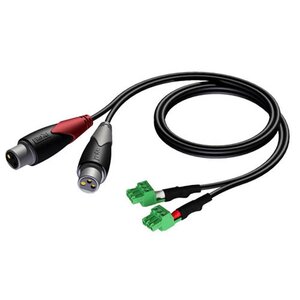 Procab CLA835/3 signaalkabel 2x terminal block 3p naar 2x XLR female 3m Procab CLA835/3 signaalkabel 2x terminal block 3p naar 2x XLR female 3m