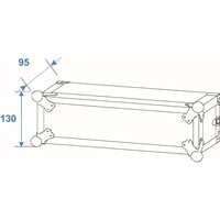 Amplifier Rack PR-1 19 inch flightcase 2 HE 460 mm diep