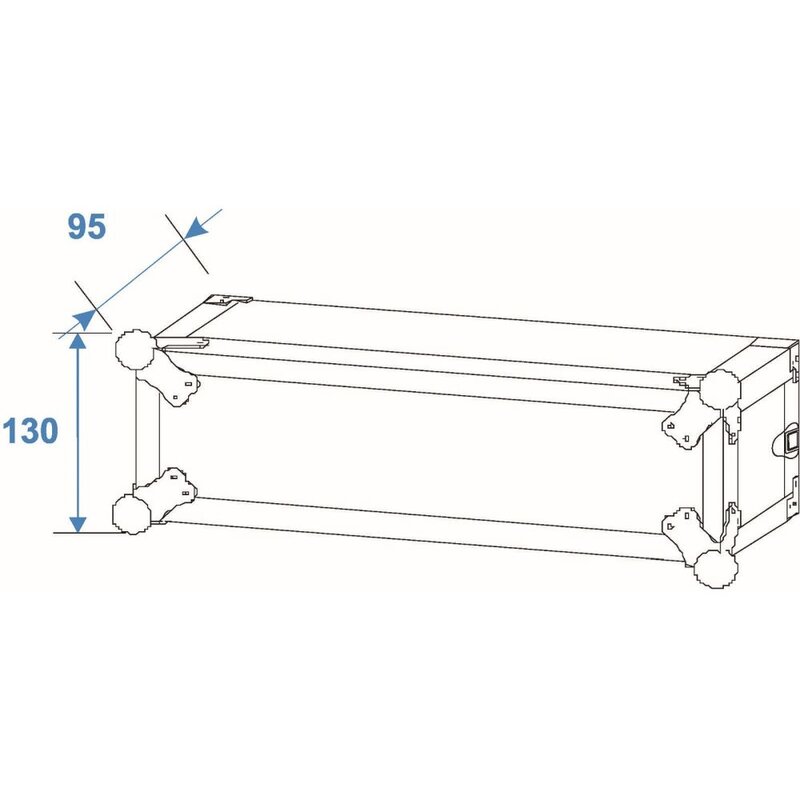 Amplifier Rack PR-1 19 inch flightcase 2 HE 460 mm diep