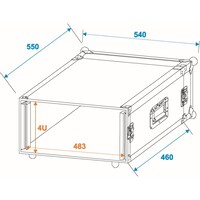 Amplifier Rack PR-2 19 inch flightcase 4 HE 470 mm diep