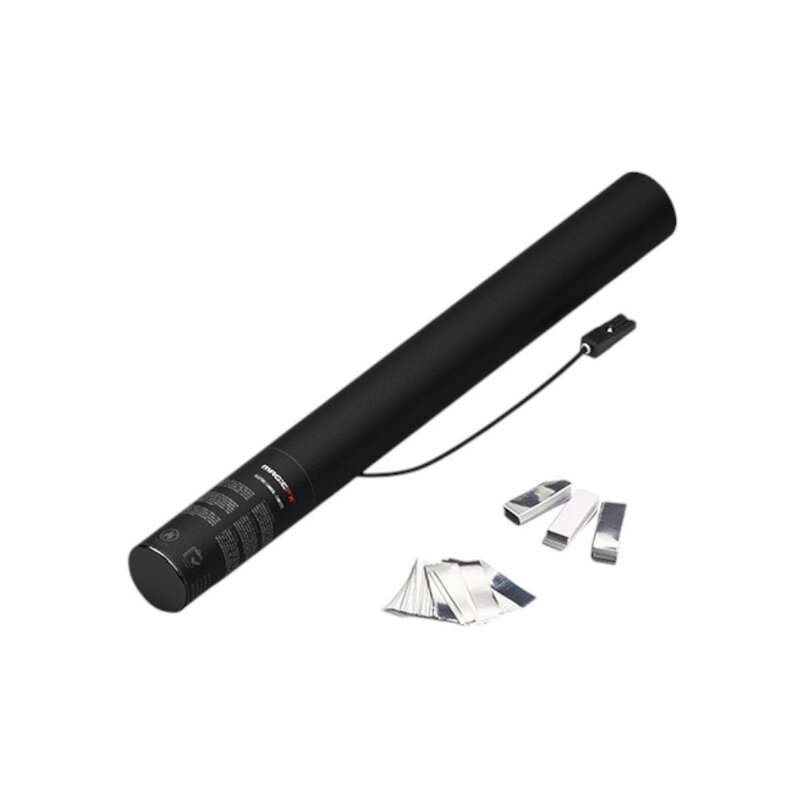 Electric Confetti Cannon 50cm wit+zilver