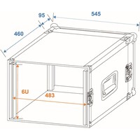 Amplifier Rack PR-2 19 inch flightcase 6 HE 470 mm diep