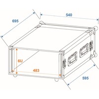 Amplifier Rack PR-2ST 19 inch flightcase 6 HE 570mm diep