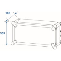 Amplifier Rack PR-2ST 19 inch flightcase 6 HE 570mm diep