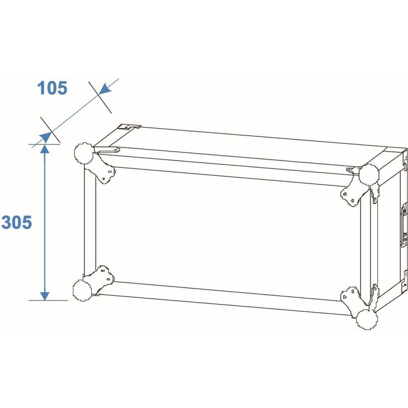 Amplifier Rack PR-2ST 19 inch flightcase 6 HE 570mm diep