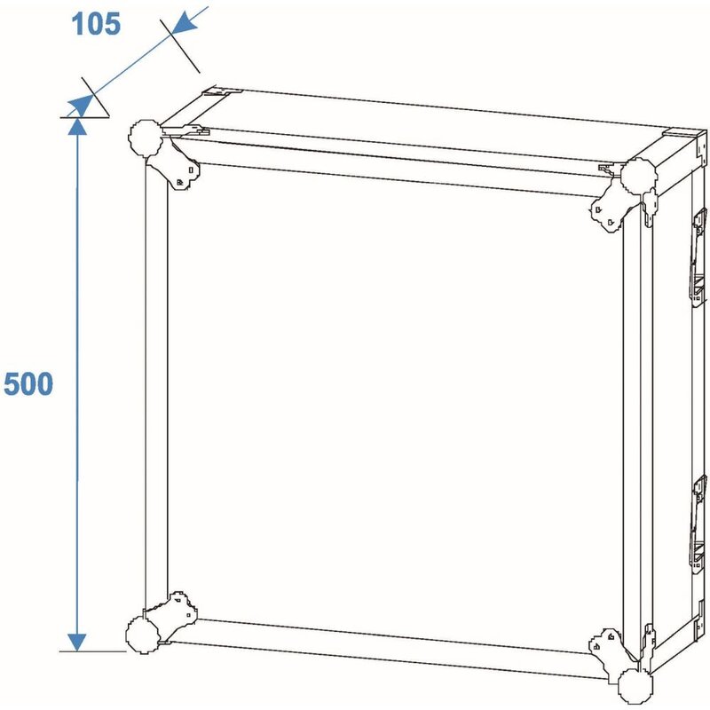 Amplifier Rack PR-2 19 inch flightcase 10 HE 470 mm diep