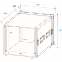 Amplifier Rack PR-2ST 19 inch flightcase 10 HE 570 mm diep
