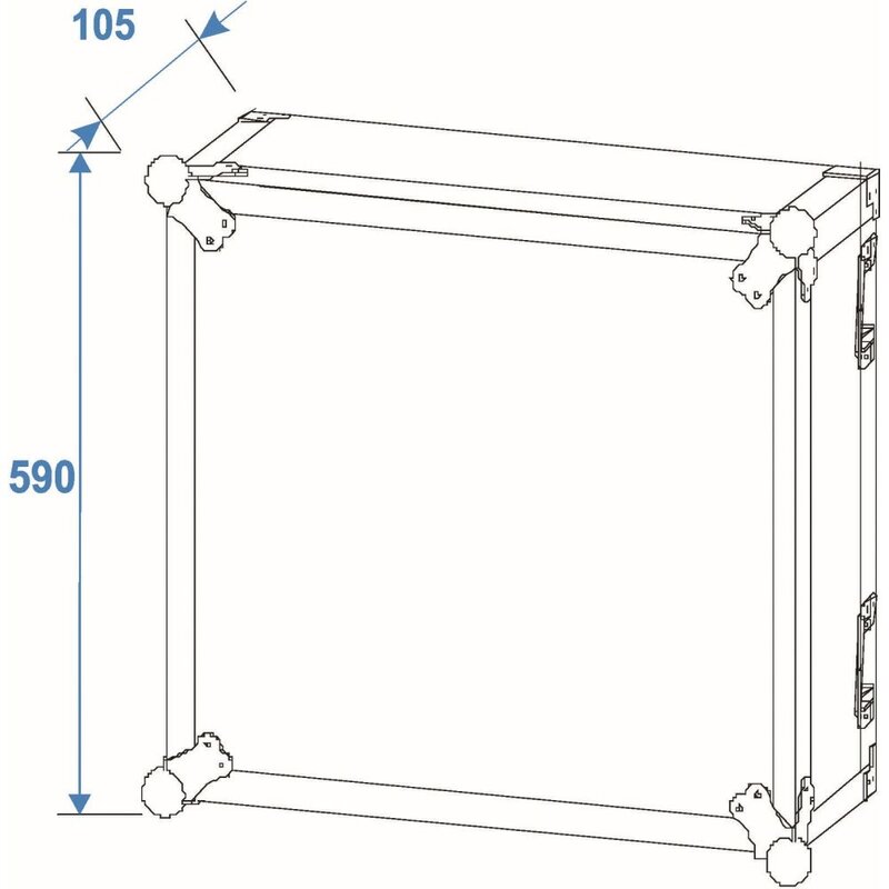 Amplifier Rack PR-2ST 19 inch flightcase 12 HE 570 mm diep