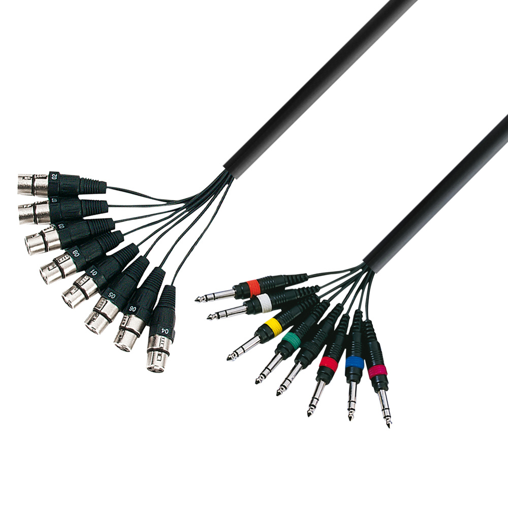 Adam Hall 3 Star L8 FV 0500 multikabel 8 x XLR female naar 8 x Jack TRS 5 m afbeelding