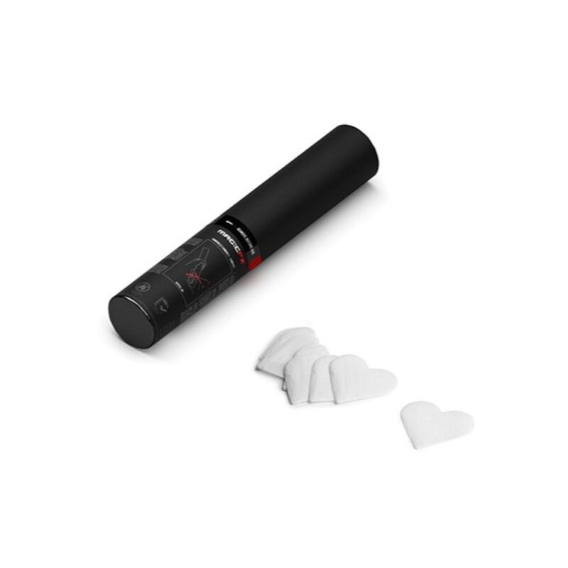 MagicFX Handheld Confetti hartjes Cannon 28cm wit Handheld Confetti hartjes Cannon 28cm wit