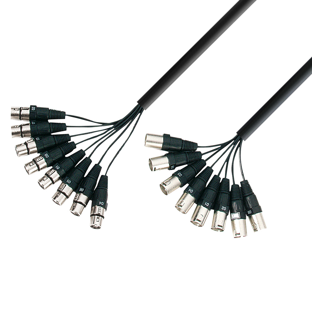 Adam Hall 3 Star L8 MF 0500 multikabel 8 x XLR female naar 8 x XLR male 5 m afbeelding