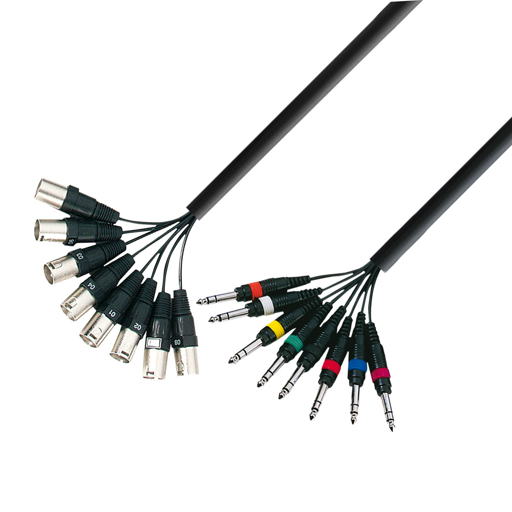 Adam Hall 3 Star L8 MV 0300 multikabel 8 x XLR male naar 8 x Jack TRS 3 m afbeelding