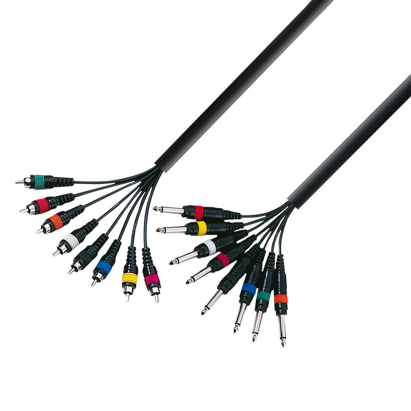 3 Star L8 PC 0300 multikabel 8 x Jack TS naar 8 x RCA 3 m