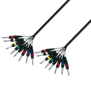 Adam Hall 3 Star L8 PP 0500 multikabel 8 x Jack TS naar 8 x Jack TS 5 m