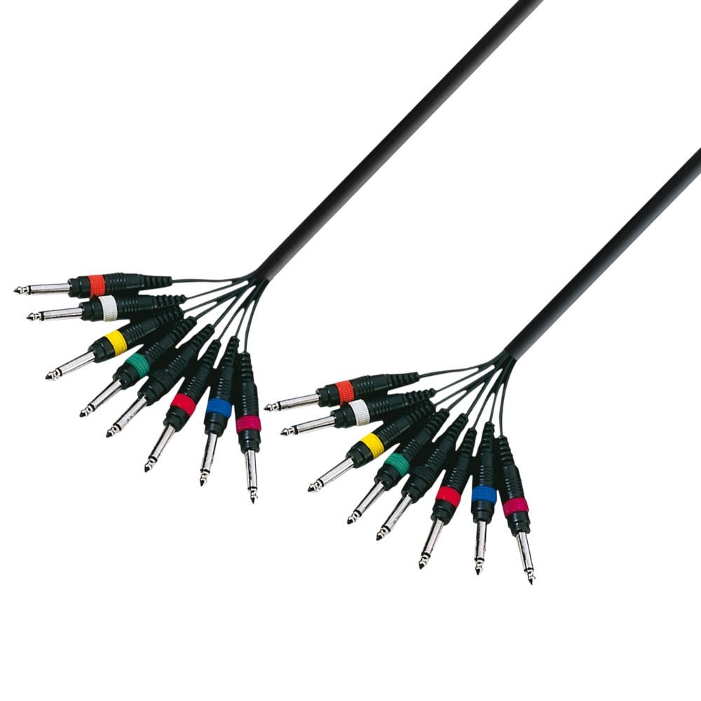 Adam Hall 3 Star L8 PP 0500 multikabel 8 x Jack TS naar 8 x Jack TS 5 m afbeelding