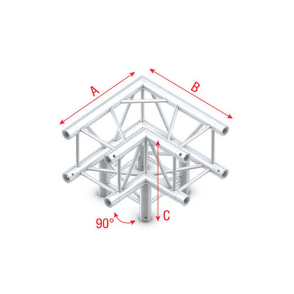 Showtec DQ22 Decotruss 012 3-weg hoek 90g