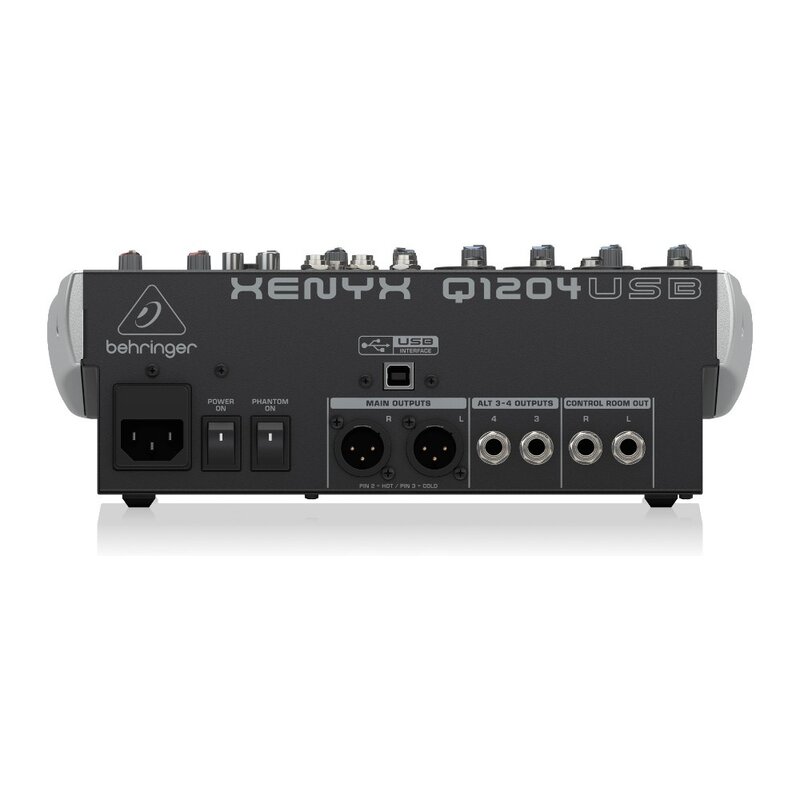Behringer Xenyx Q1204USB PA en studiomixer Xenyx Q1204USB PA en studiomixer