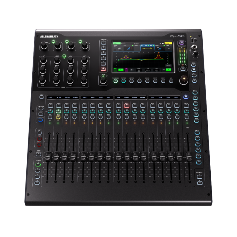 QU-5D Digitale mixer 16x16 Dante-interface