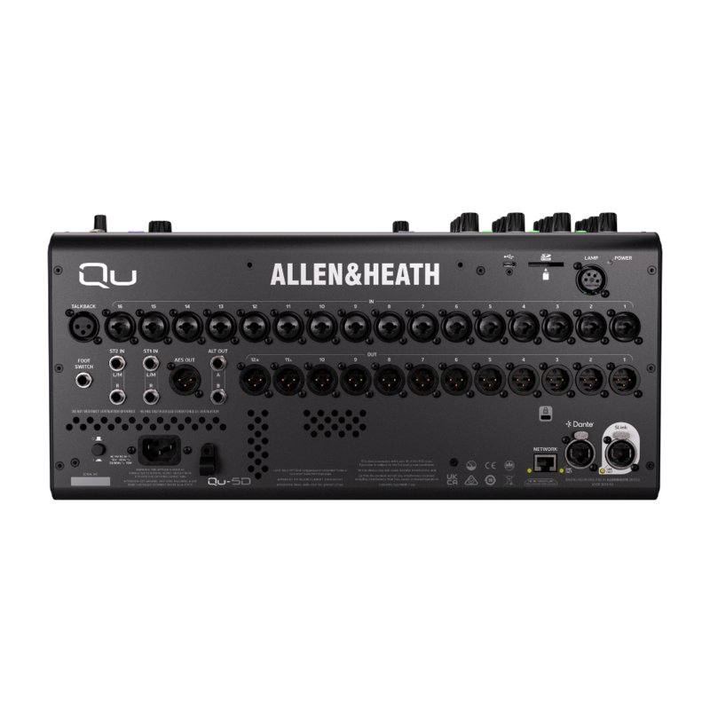 QU-5D Digitale mixer 16x16 Dante-interface