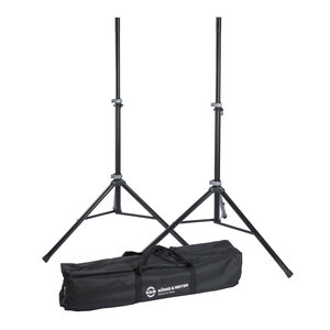 K&M 21459 luidspreker statief set met 2 statieven & tas zwart