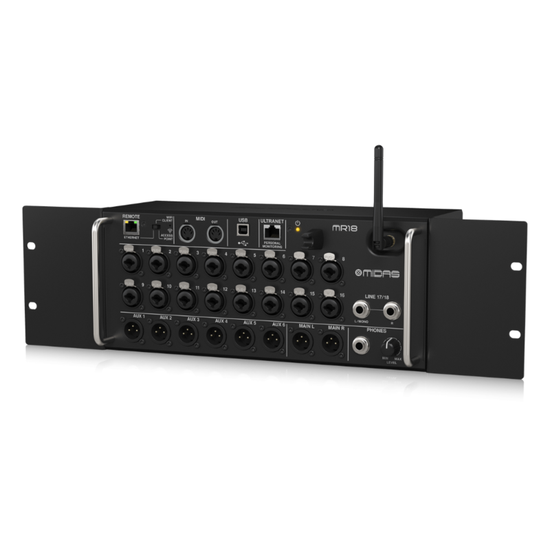 Midas MR18 18-kanaals digitale mixer voor tablets MR18 18-kanaals digitale mixer voor tablets