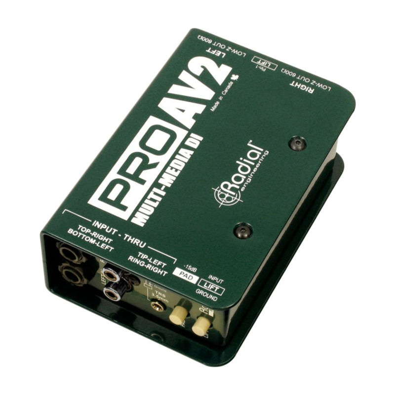 Radial ProAV2 Multimedia passieve stereo DI-box ProAV2 Multimedia passieve stereo DI-box