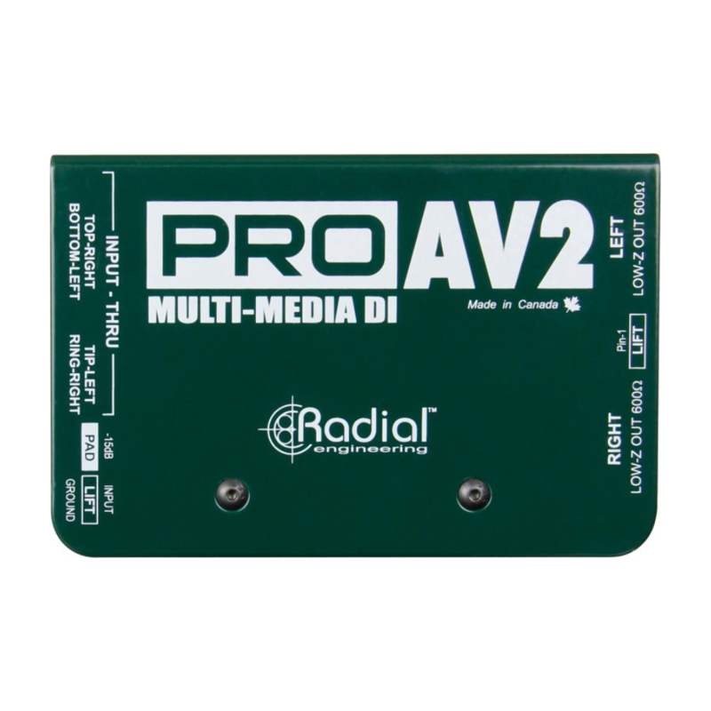 Radial ProAV2 Multimedia passieve stereo DI-box ProAV2 Multimedia passieve stereo DI-box