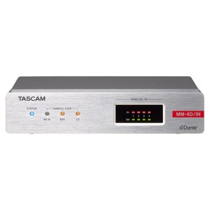 Tascam MM-4D/IN-E 4-kanaals mic/line-ingang Dante-converter met ingebouwde DSP-mixer Tascam MM-4D/IN-E 4-kanaals mic/line-ingang Dante-converter met ingebouwde DSP-mixer
