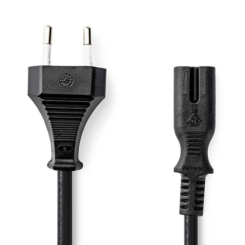 Voedingskabel platte stekker naar C7 2 m