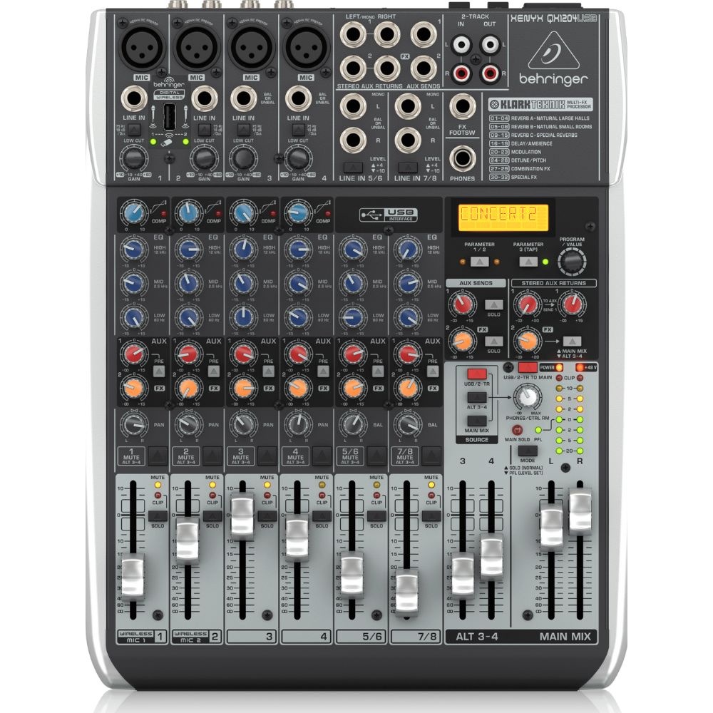Behringer XENYX QX1204USB PA en studiomixer afbeelding