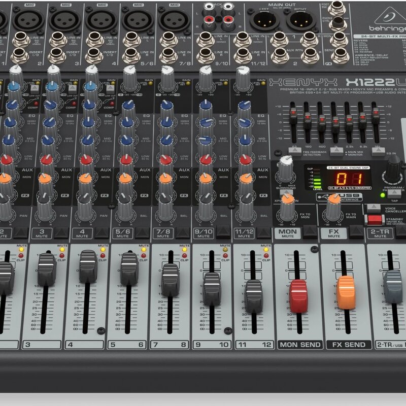 Behringer Xenyx X1222USB PA en studiomixer Xenyx X1222USB PA en studiomixer