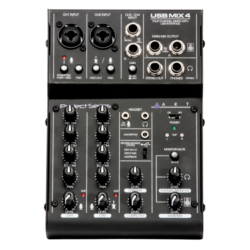 ART USBMix4 4-kanaals audio-interface USBMix4 4-kanaals audio-interface