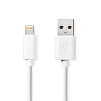 Nedis Oplaadkabel Apple lightning 8-pins naar USB 1m wit Oplaadkabel Apple lightning 8-pins naar USB 1m wit