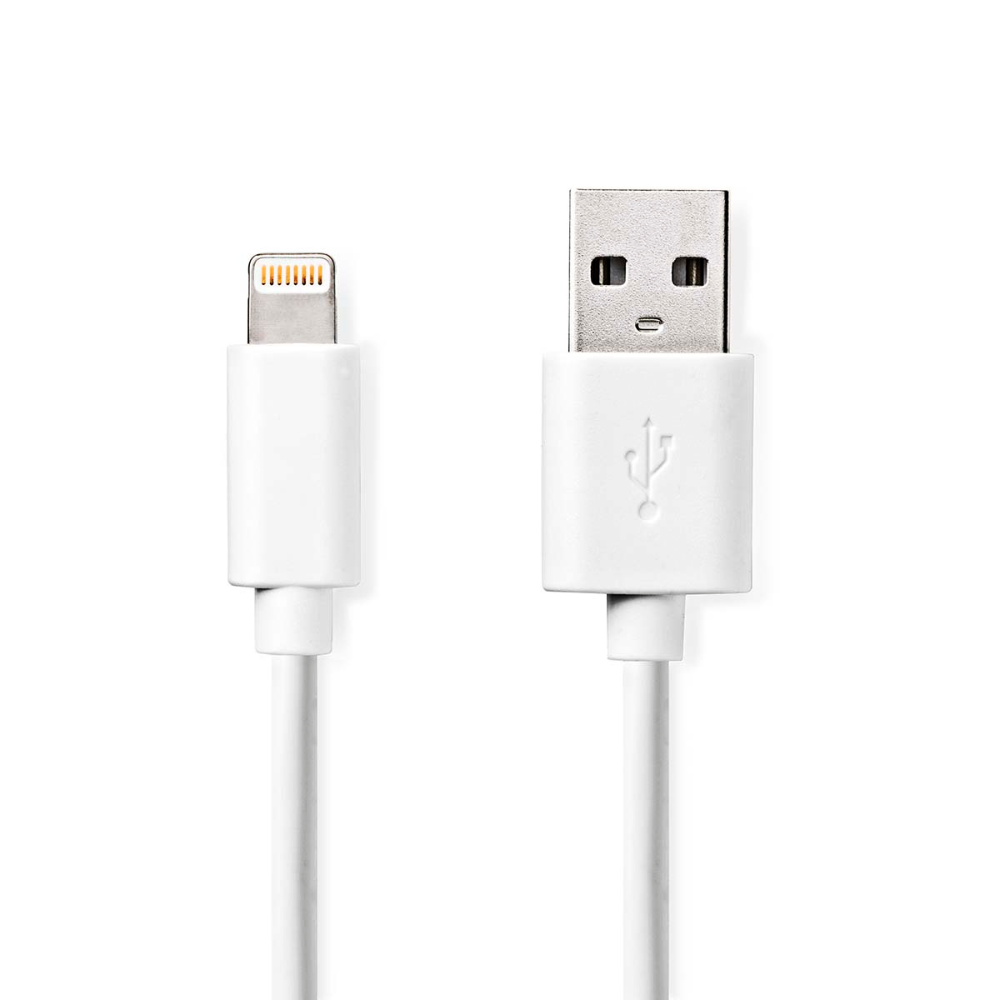 Nedis Oplaadkabel Apple lightning 8-pins naar USB 1m wit afbeelding