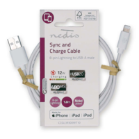 Oplaadkabel Apple lightning 8-pins naar USB 1m wit