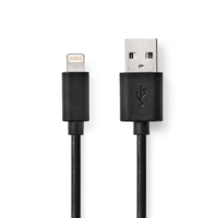 Nedis Oplaadkabel Apple lightning 8-pins naar USB 1m zwart Oplaadkabel Apple lightning 8-pins naar USB 1m zwart