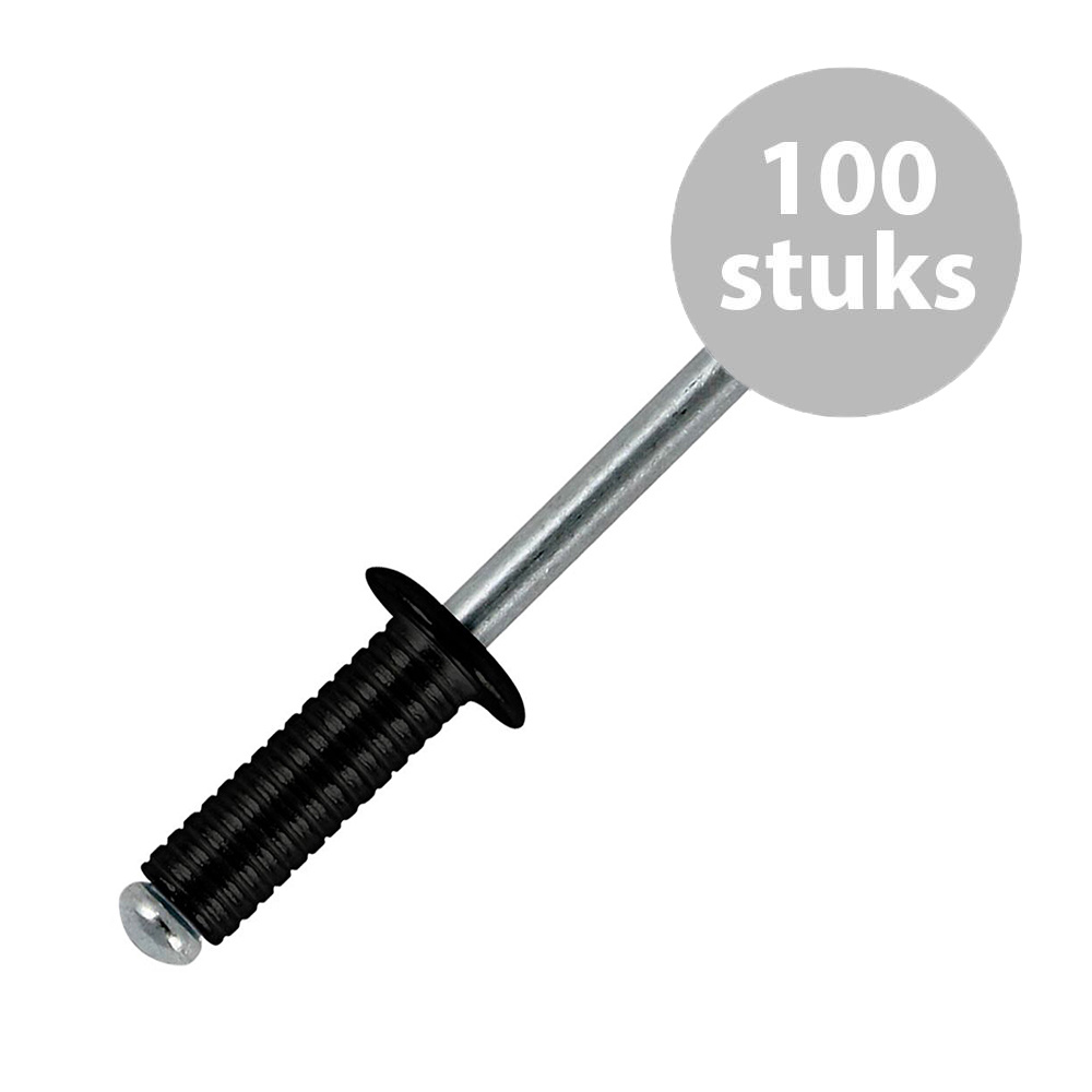 Penn Elcom SG-91514GEk Popnagels 4,8 x 14mm gegroefd zwart (100 stuks) afbeelding