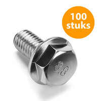 54M8X30 Flensbout M8 x 30 met tandkrans (100 stuks)