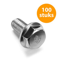 54M6X16 Flensbout M6 x 16 met tandkrans (100 stuks)