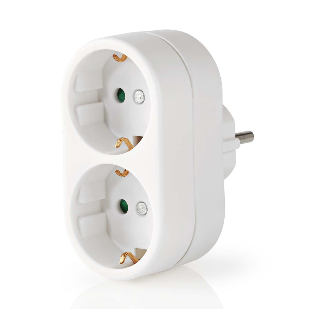 Nedis Stopcontact splitter 2-weg 250 V wit afbeelding