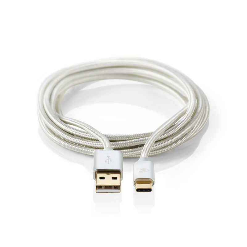 USB 2.0 Kabel A naar C 2 m zilver