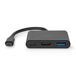 Nedis USB Multi-Port Adapter USB-C naar HDMI & USB-A/C zwart